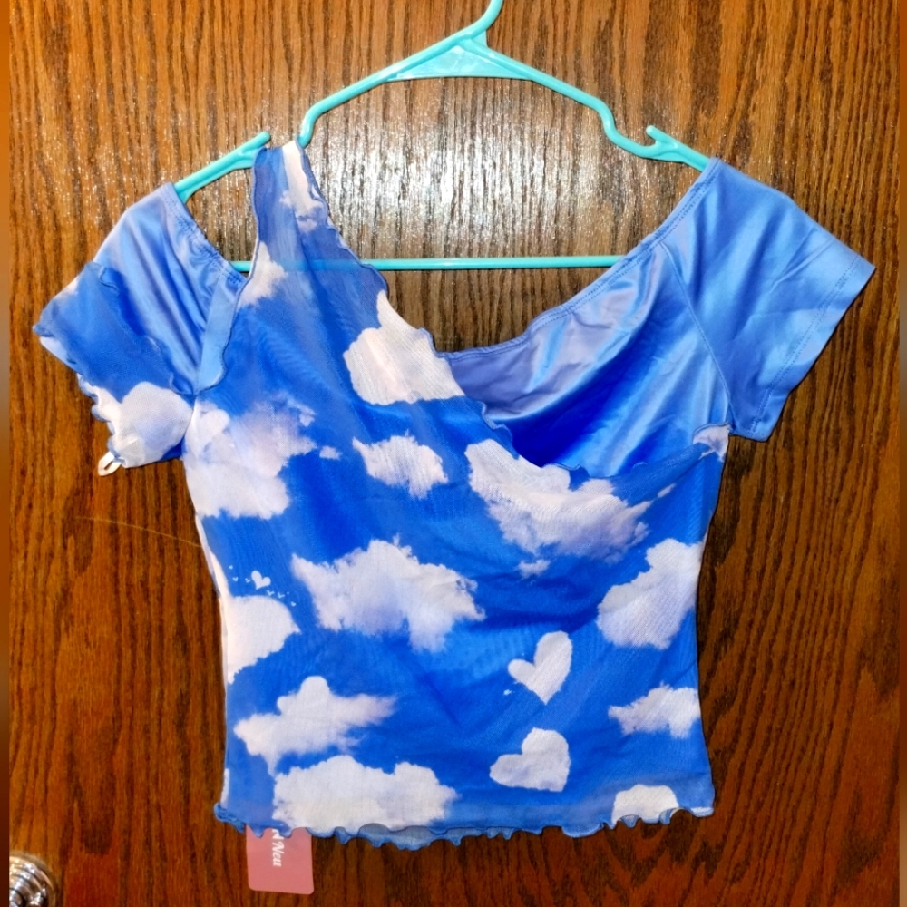 (Price Is Firm) Shein Cloud print top